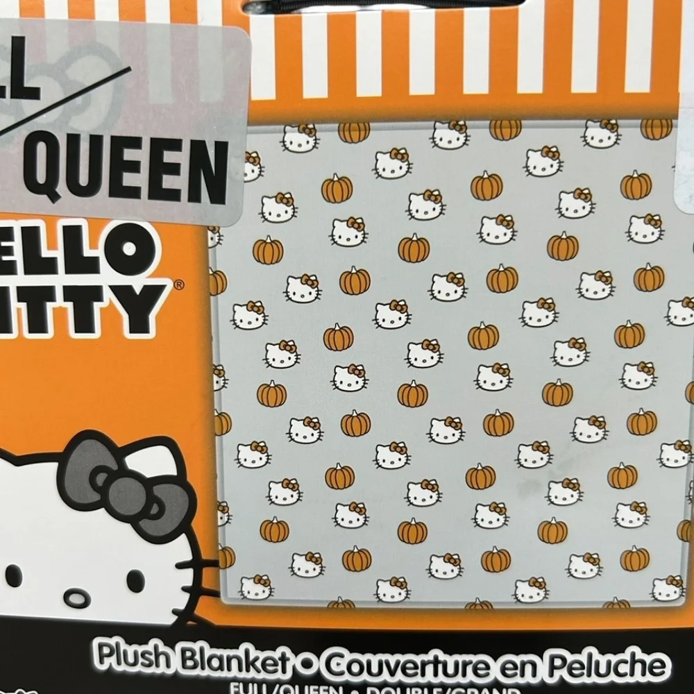 Hello Kitty Halloween Fall Pumpkins Blanket Throw