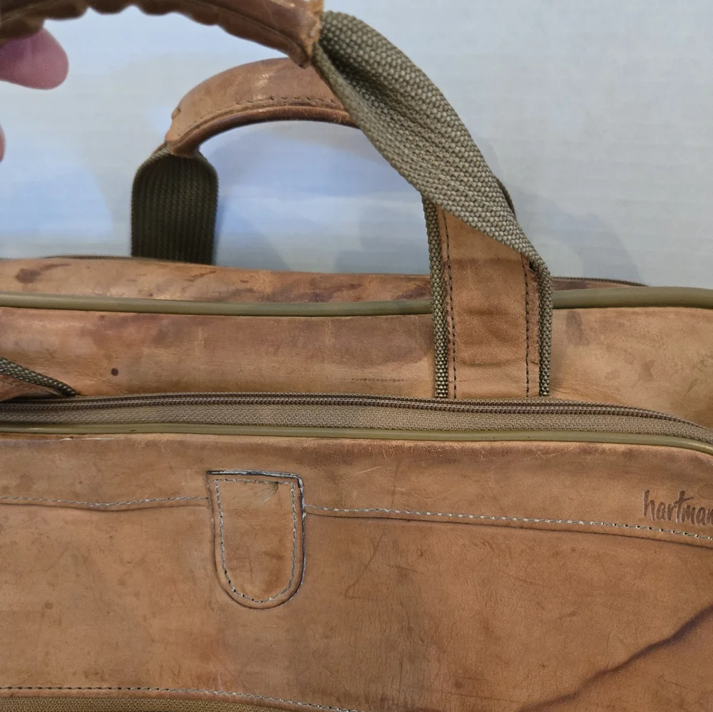 Hartmann Brown Leather Briefcase Vintage Bag Satchel