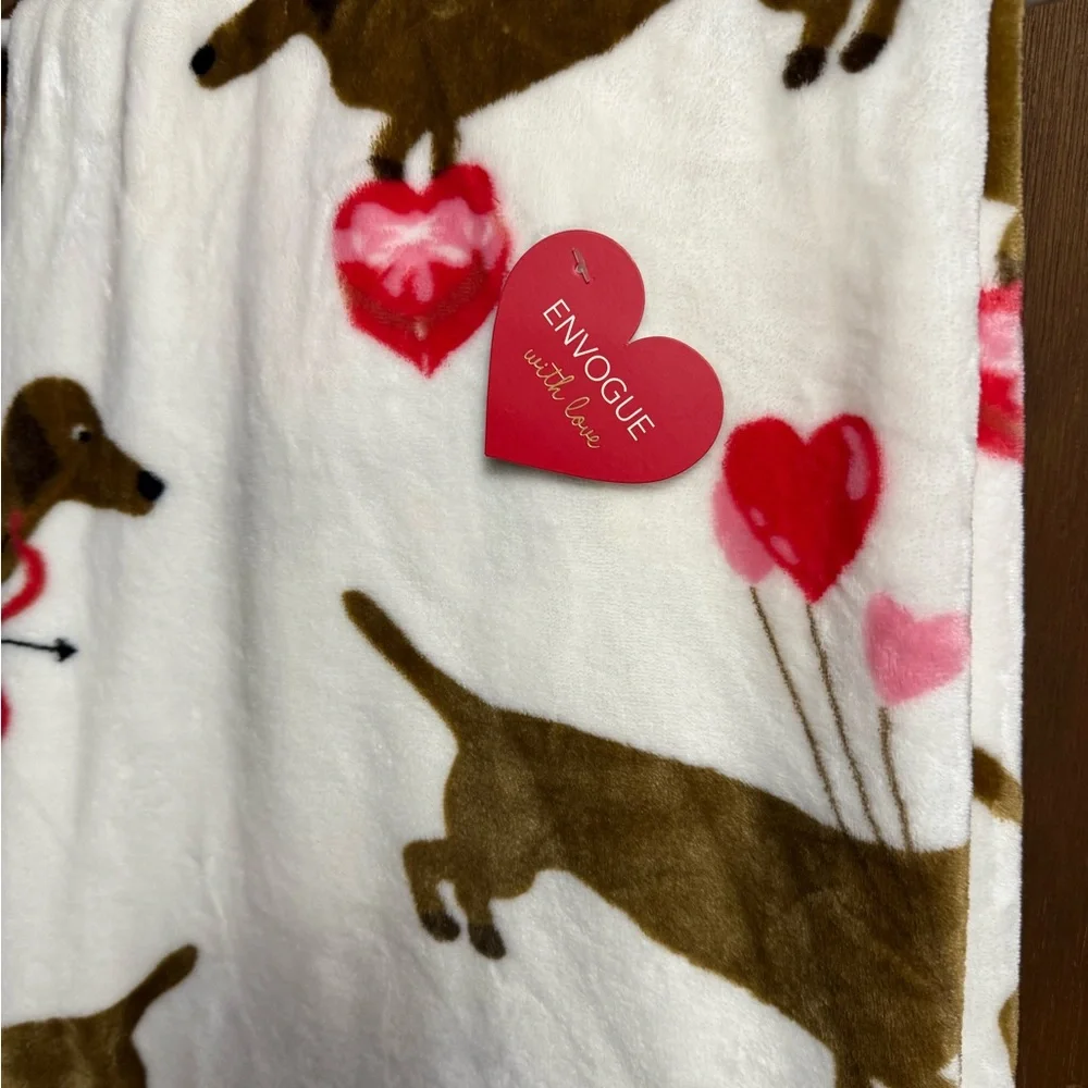 Cozy Blanket with Dachshund Print NWOT