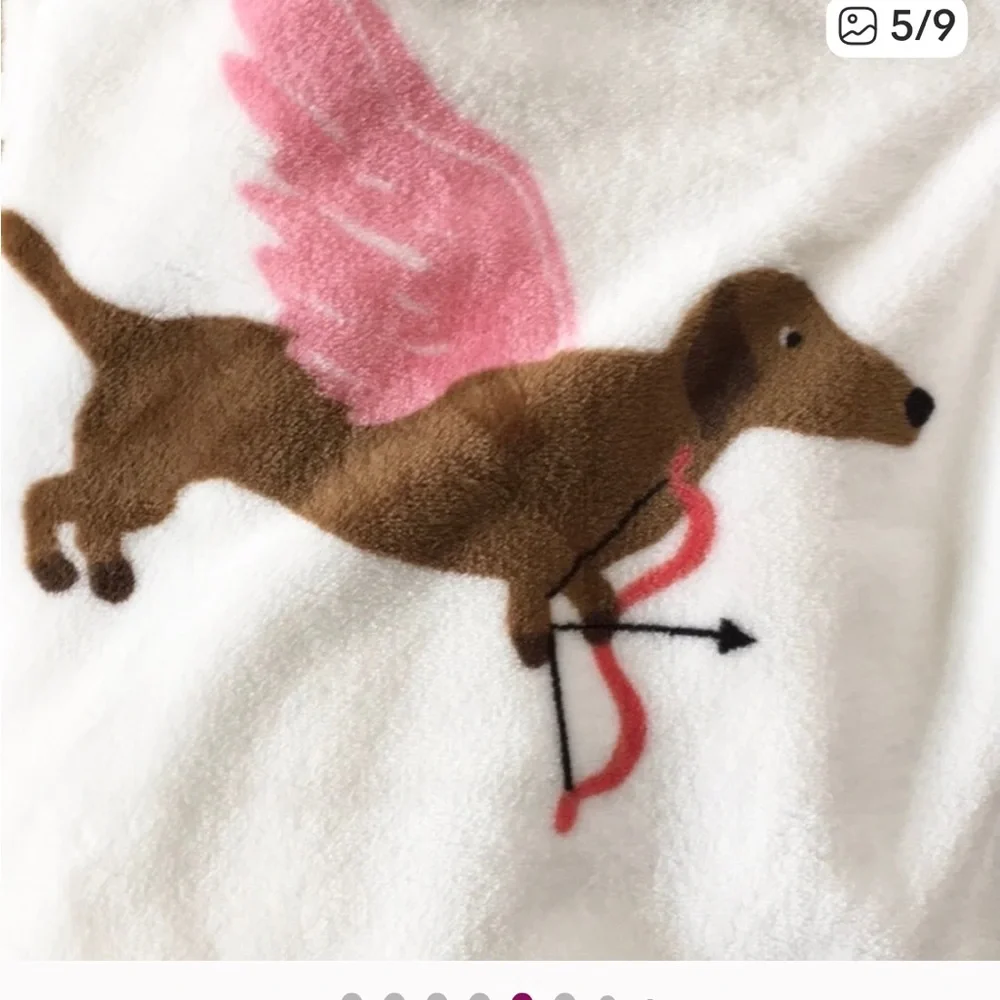 Cozy Blanket with Dachshund Print NWOT