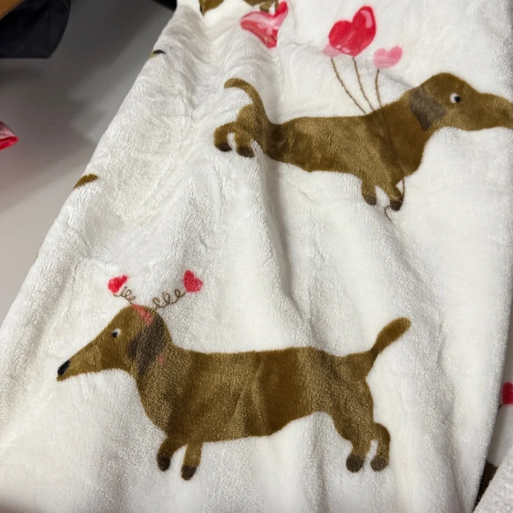 Cozy Blanket with Dachshund Print NWOT