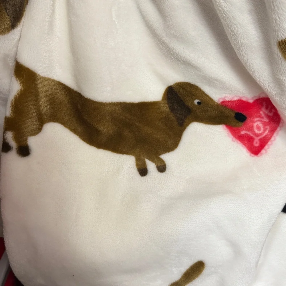 Cozy Blanket with Dachshund Print NWOT