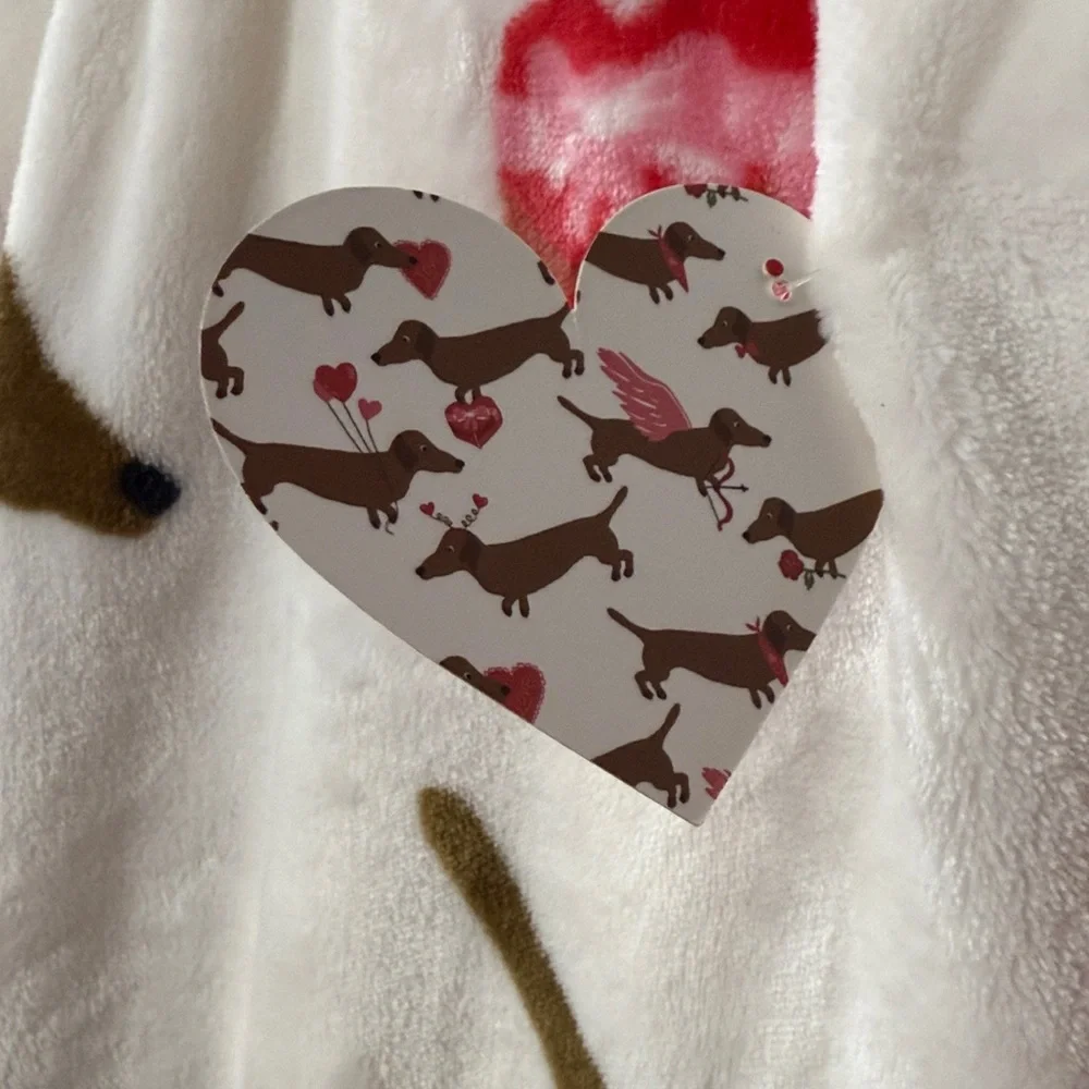 Cozy Blanket with Dachshund Print NWOT