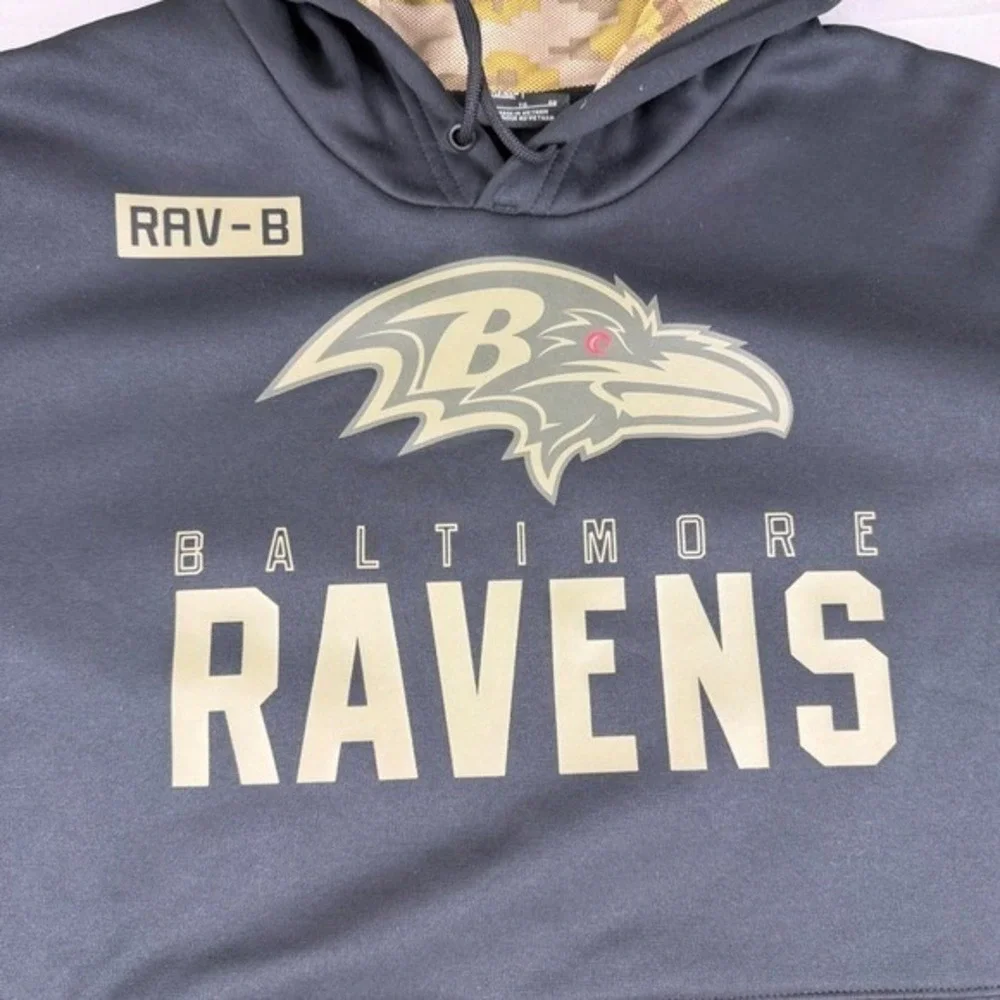 Nike Baltimore‎ Ravens NFL Dri Fit Hoodie Mens XL Salute To Service Camo 2020
