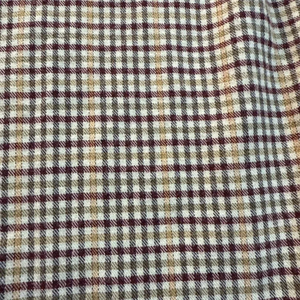 LL Bean Shirt XL‎ Tall XLT Maroon Check Long Sleeve Button Down Cotton Pocket
