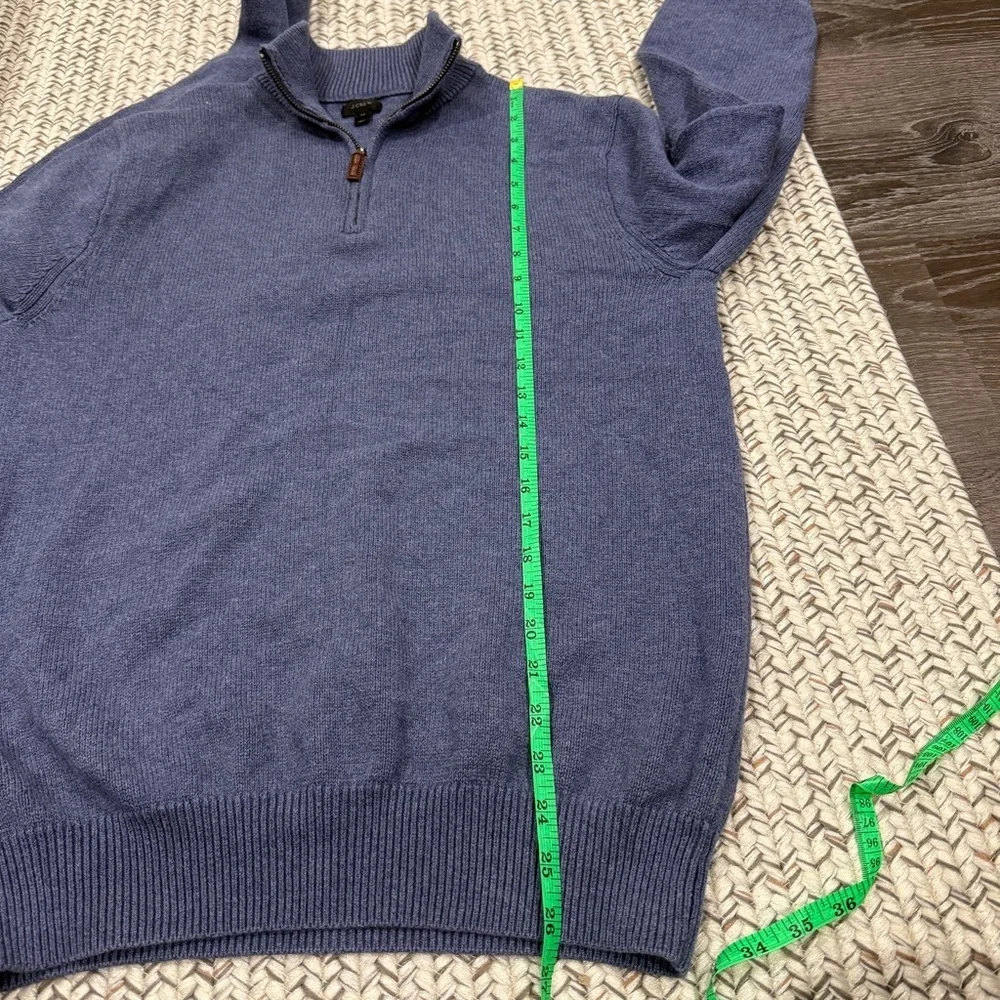 J. Crew Blue Cotton Quarter Zip Sweater