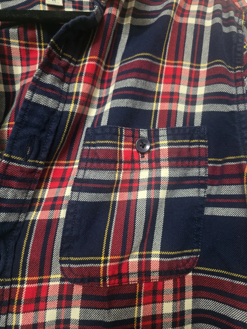 J. Crew Navy and Red Plaid Flannel Shirt