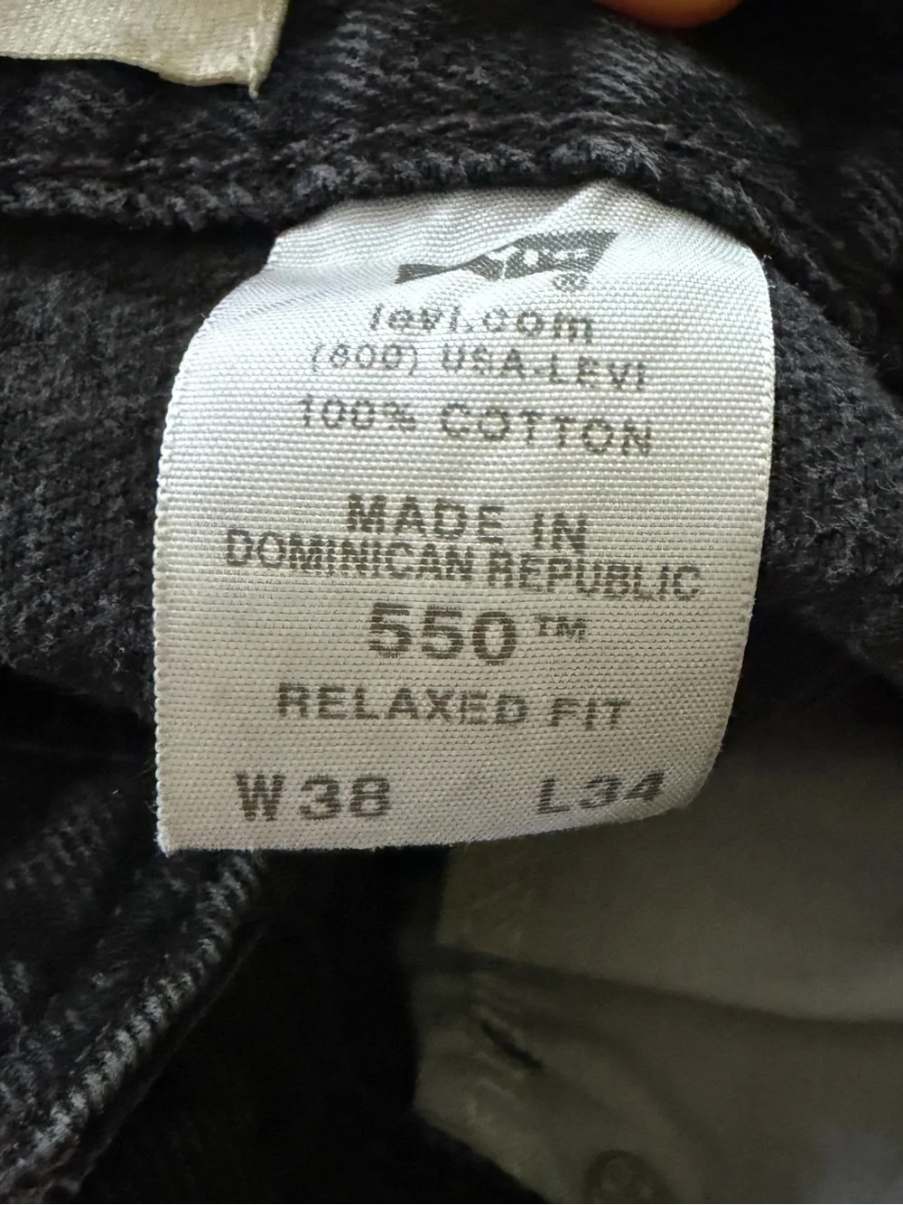 Levi's 550 Men's Black Relax Fit Straight Jeans Size W38xL34