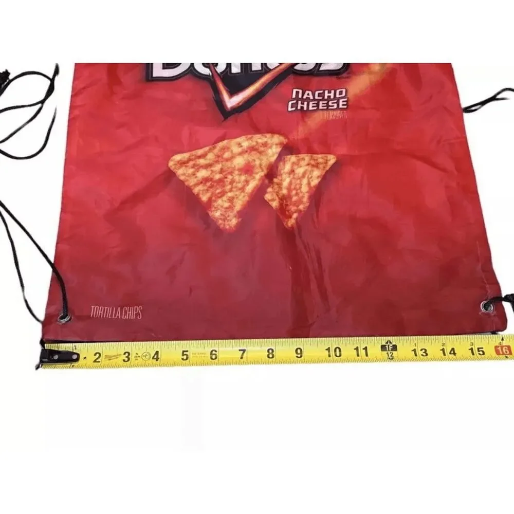 DORITOS Nacho Cheese Drawstring Backpack Red Promotional Cinch Sack Bag 16 Inch