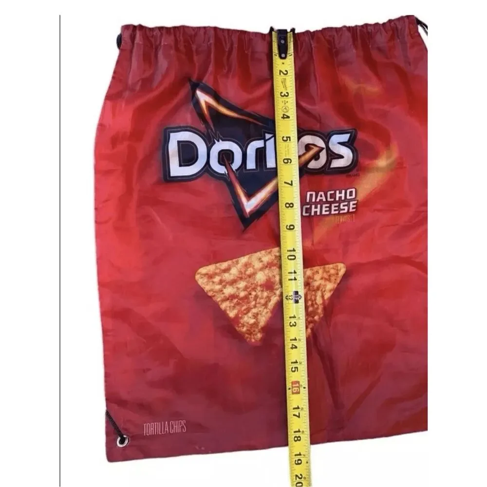 DORITOS Nacho Cheese Drawstring Backpack Red Promotional Cinch Sack Bag 16 Inch