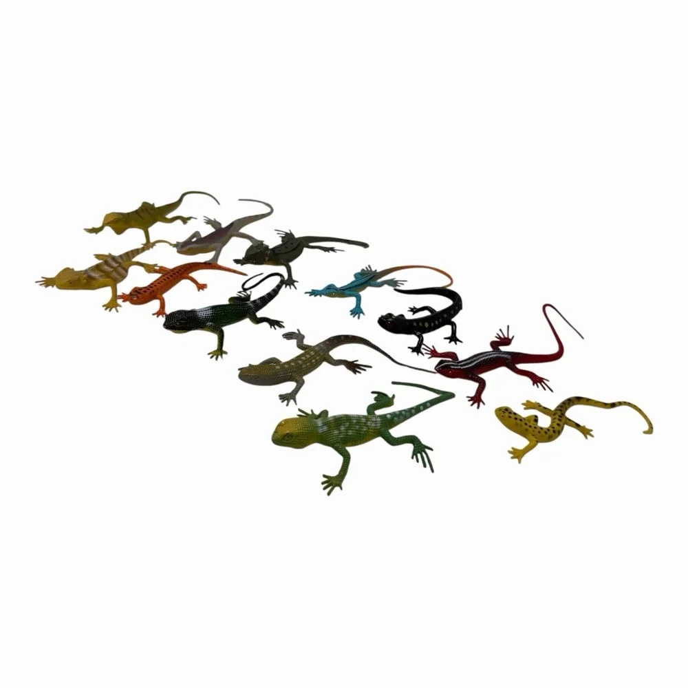 Guaishou Artificial Model‎ Reptile Lizard Animal 12 Piece Set, Multi Color