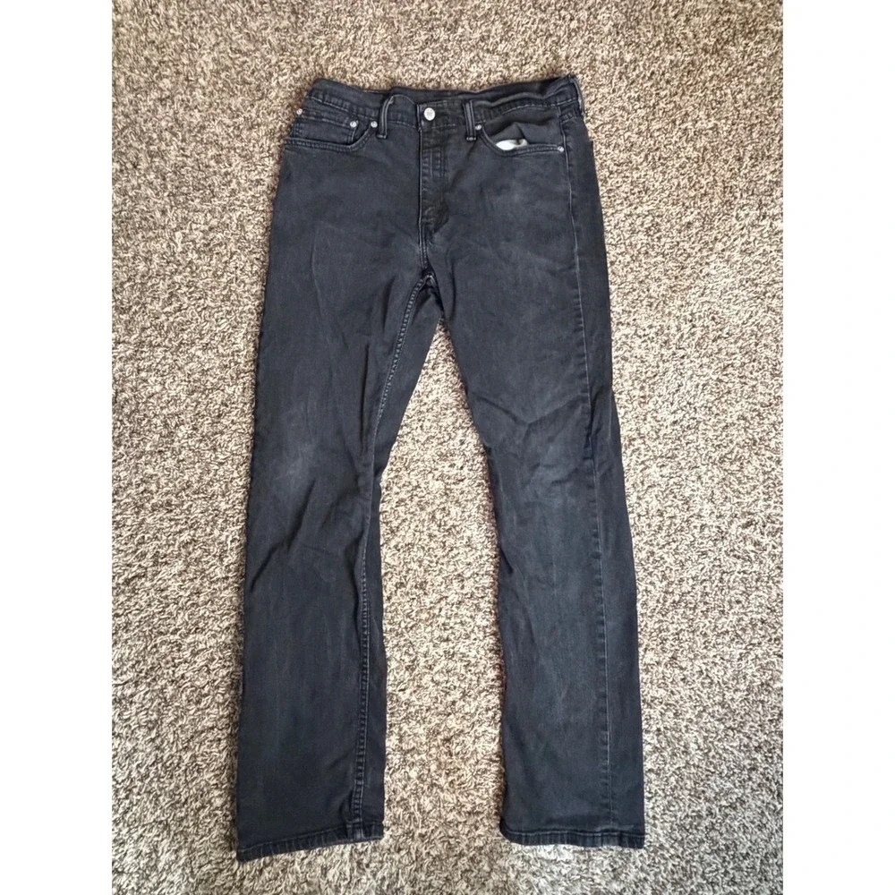 Levis 514 Straight Fit Jeans Mens 36x34(34x31) Black Denim Pants 514-0537
