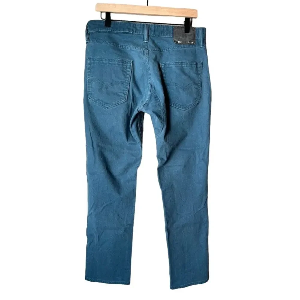 Turquoise‎ Levi 511 Straight Leg Jeans Size 33/30 Measures 36/28