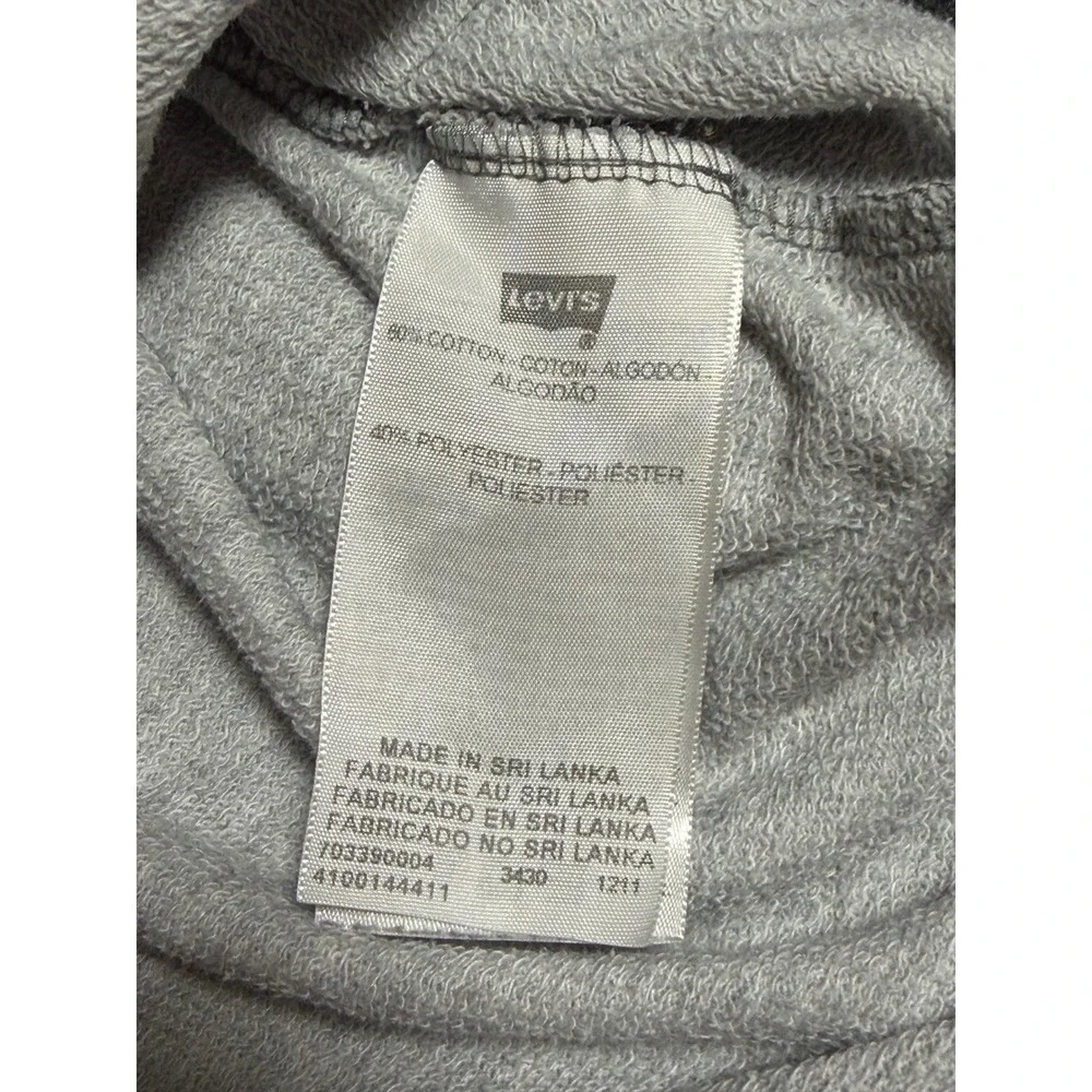 Levis Mens Raglan Sweatshirt Grey Two Tone Crewneck Pullover Size M