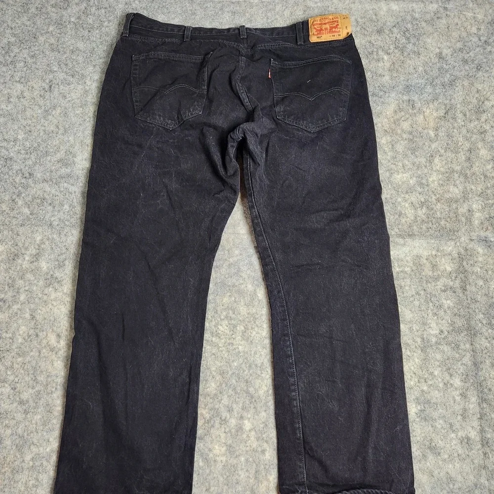 Levis 501 Original Fit Jeans Men 42x30 Black Denim Straight Leg Casual Utility