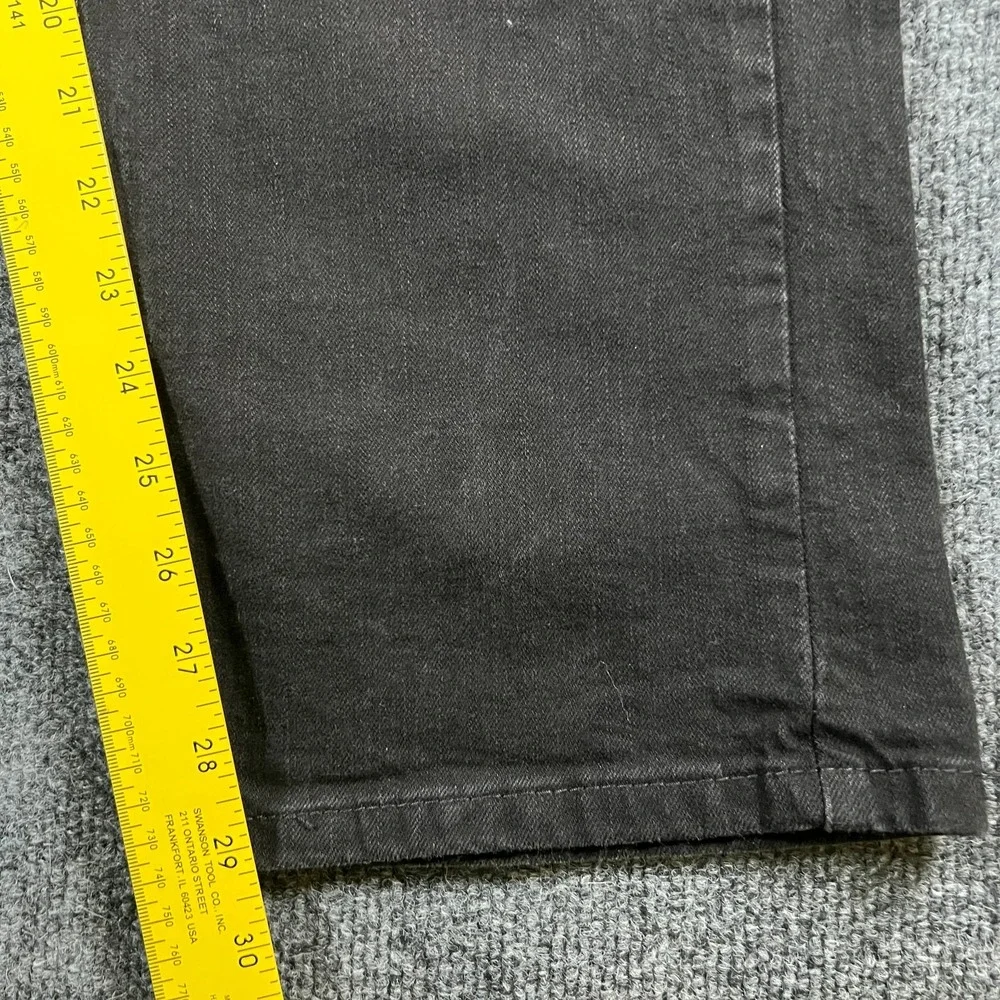 Levis 505 Jeans Mens 42x29 Black Denim Cotton Stretch Logo Mid Rise Straight Leg