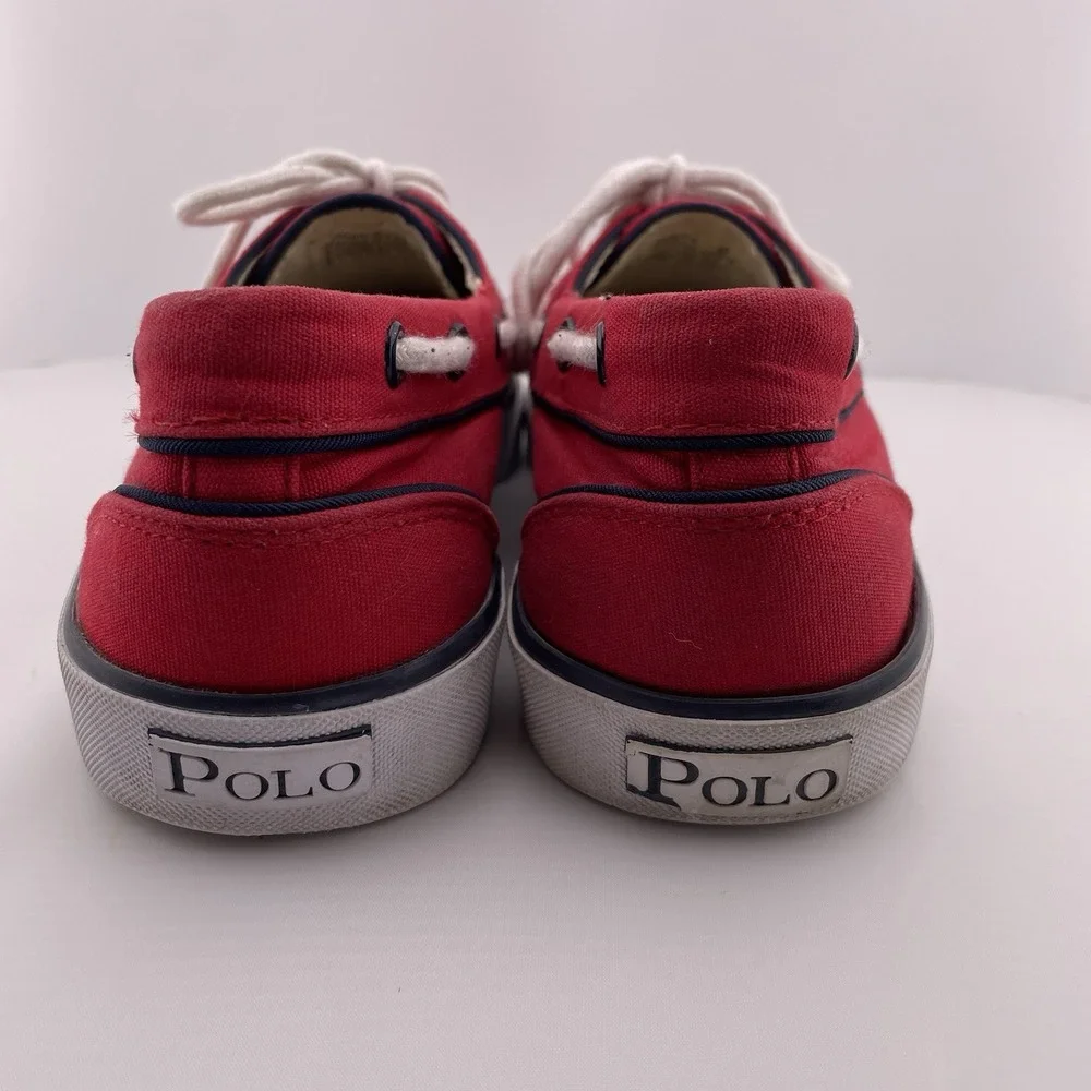 Polo Ralph Lauren Red White & Blue Shoes Size 8 D‎ Canvas Sneakers Boat