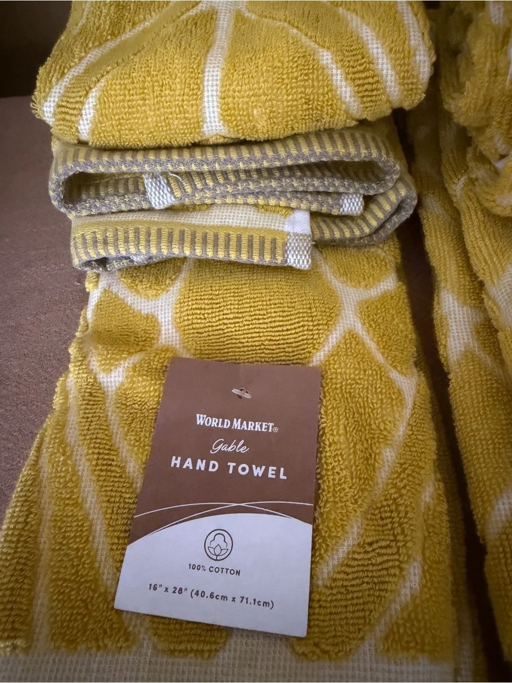 Cost Plus World Market Yellow Floral-Style Towel 4 piece Set