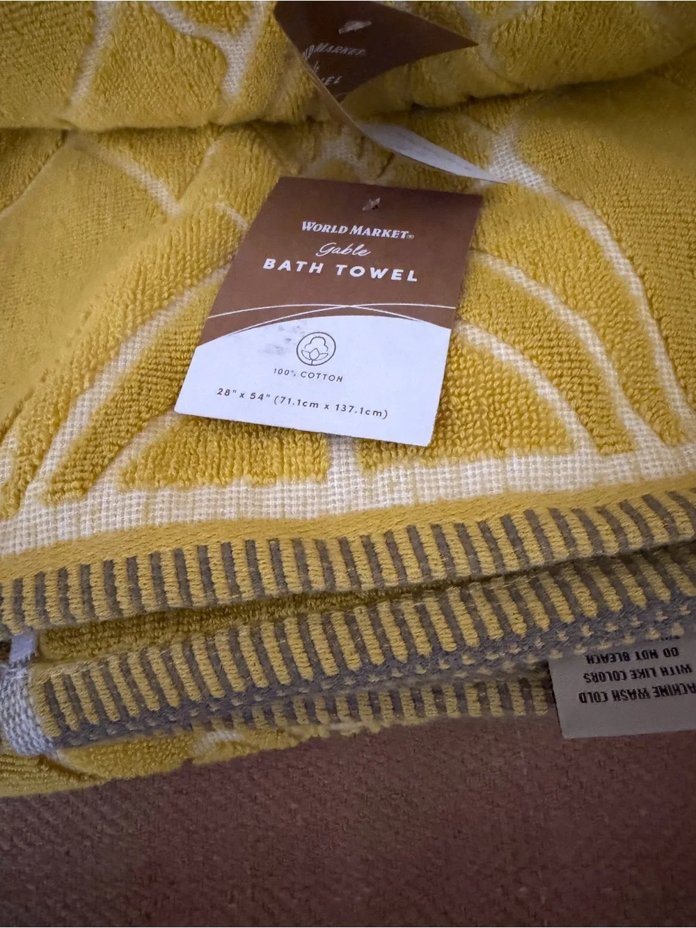 Cost Plus World Market Yellow Floral-Style Towel 4 piece Set