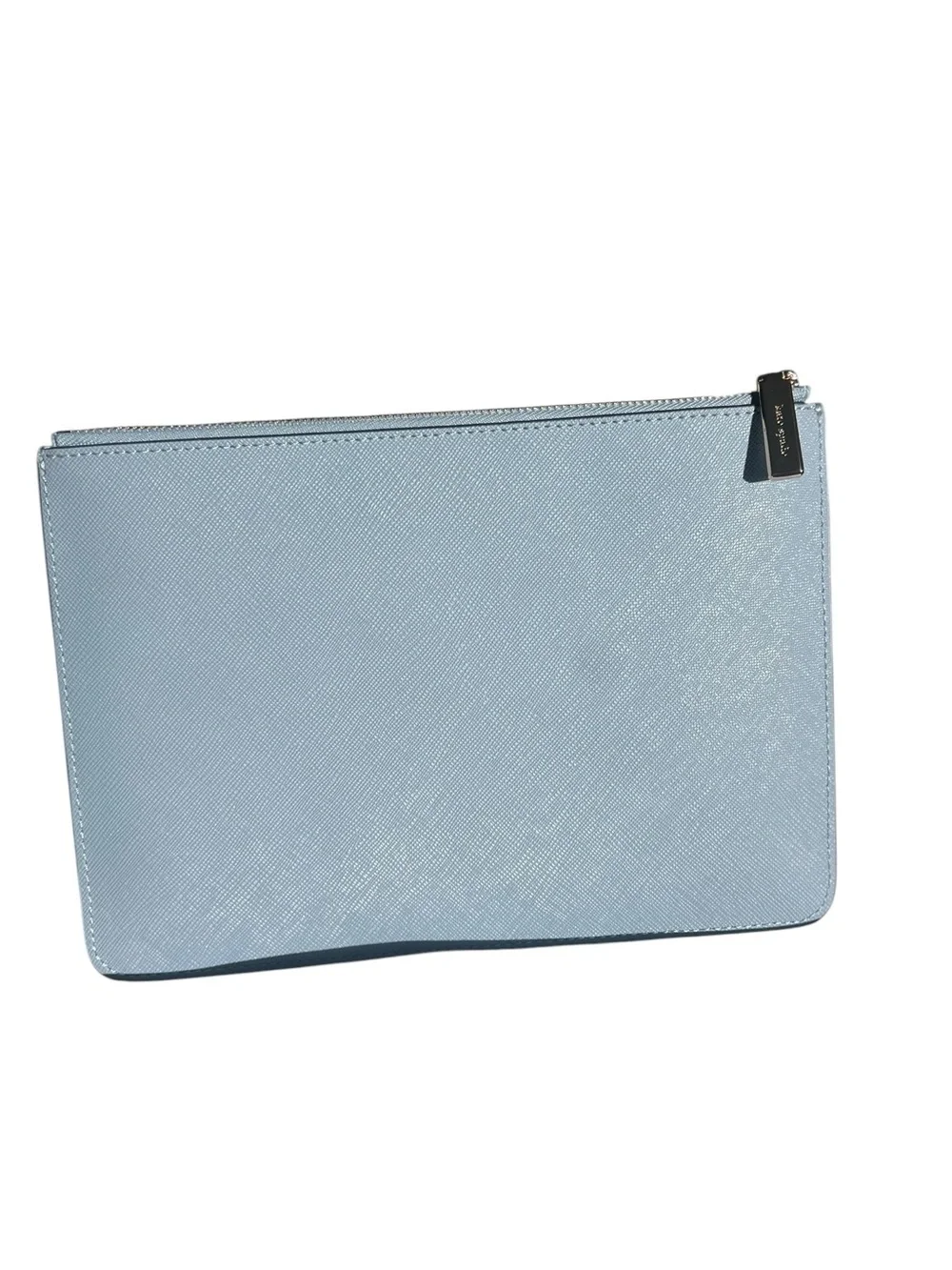 Kate Spade Light Blue Saffiano Leather Minimalist Slim Clutch Pouch NWOT