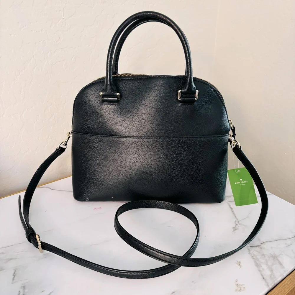 Kate Spade Grove Street Carli‎ NWT Black Leather Handbag WKRU4192