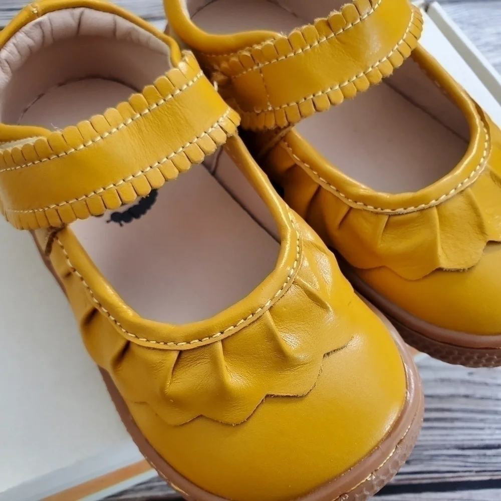 Livie and Luca Butterscotch Ruche Mary Jane Shoes No Box