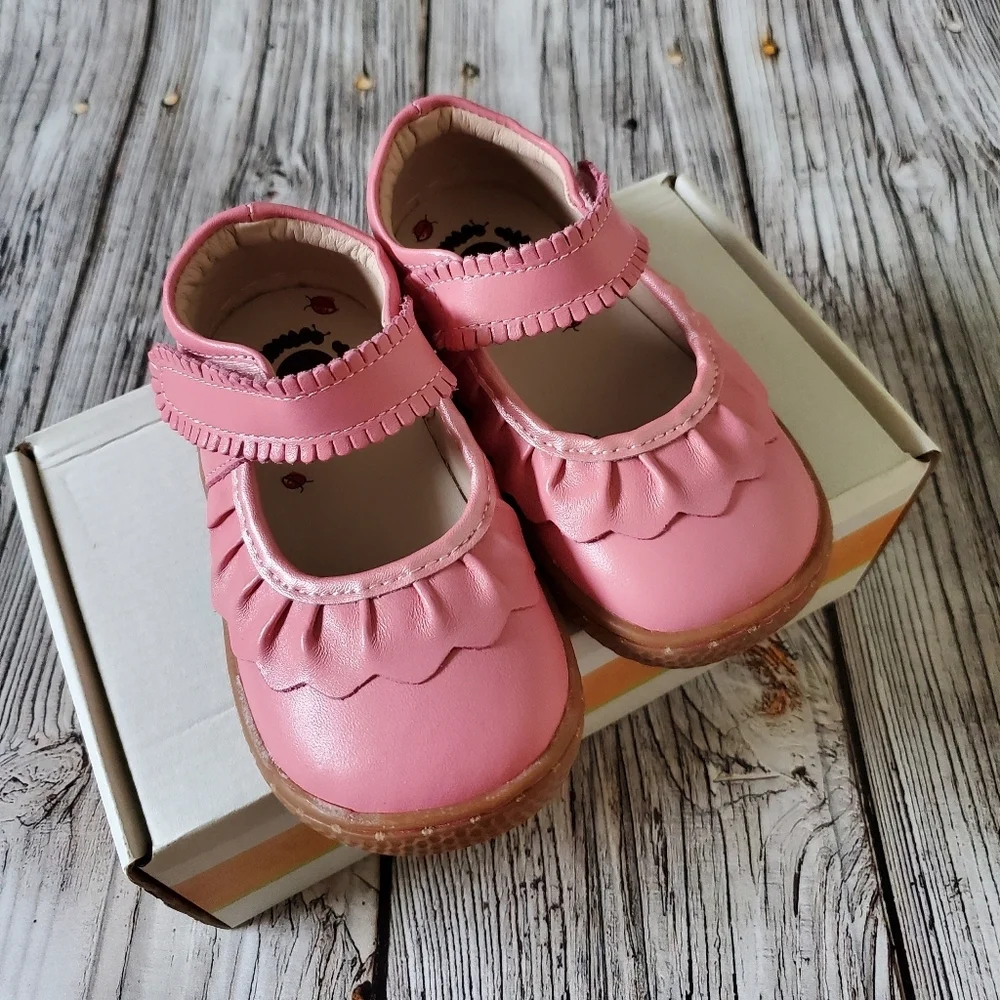 Livie and Luca Ruche Mary Jane Shoes Pink Shimmer New Without Box