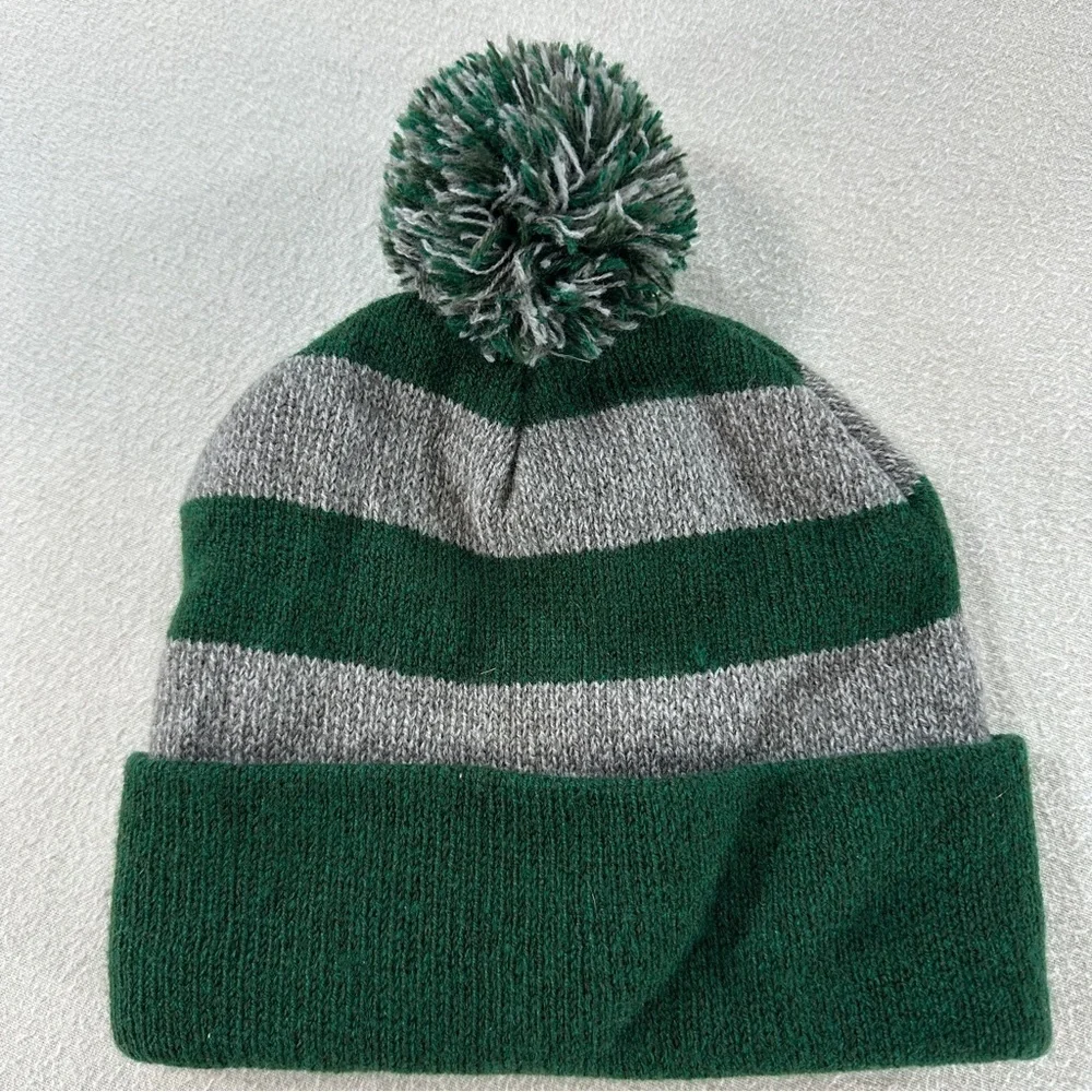 Harry Potter Slytherin Kids Pom-Pom Beanie - Green and Gray