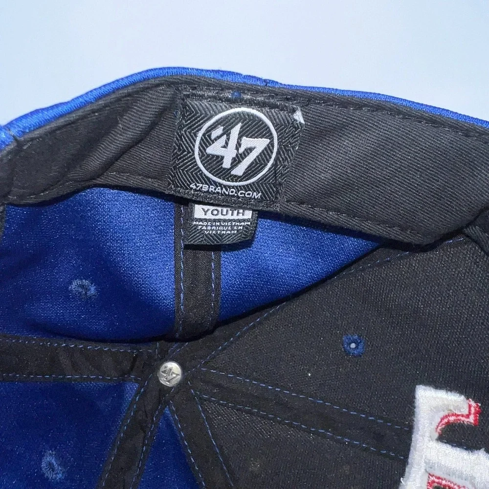 '47 Brand Texas Rangers Youth MLB Adjustable Baseball Cap Blue Embroidered