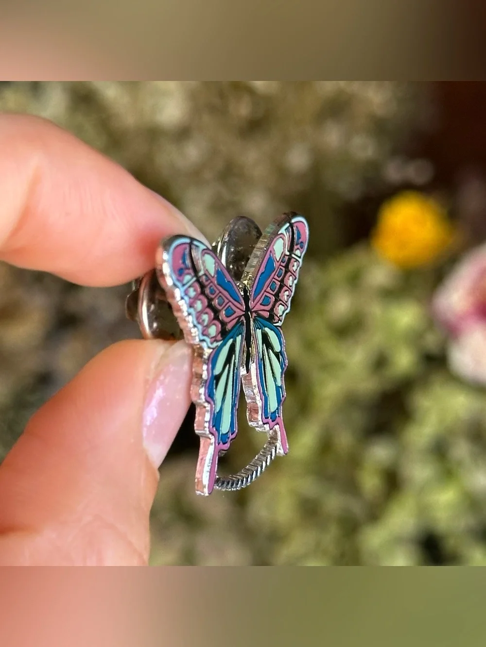 Enameled Butterfly Pin
