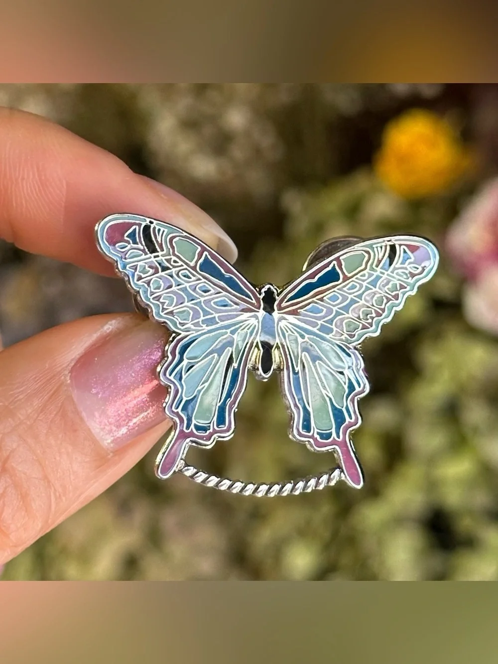Enameled Butterfly Pin