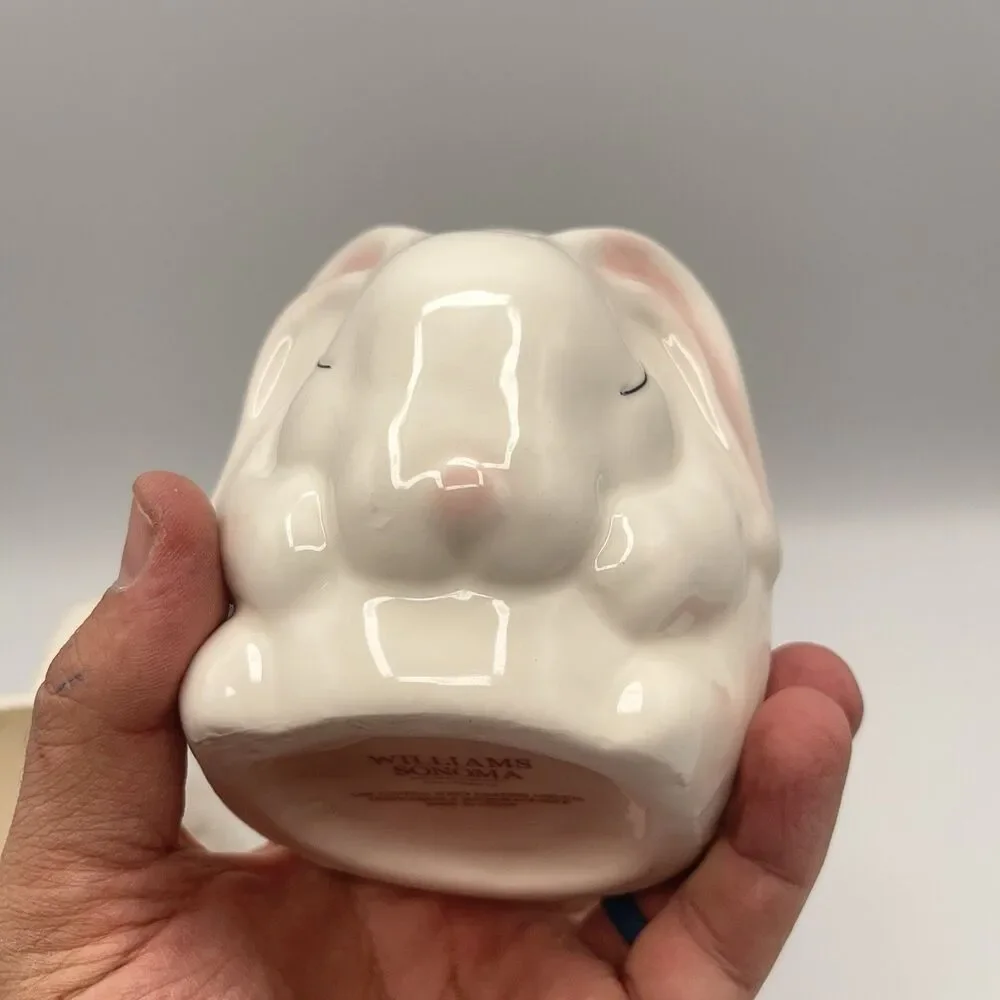 2 Williams Sonoma Figural Bunny Rabbit Mug 