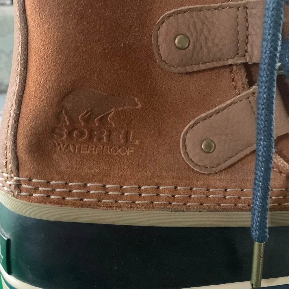 Sorel Women's Tan Brown Faux-Fur Blue  Lace-Up Winter Boots CHECK DESCRIPTION