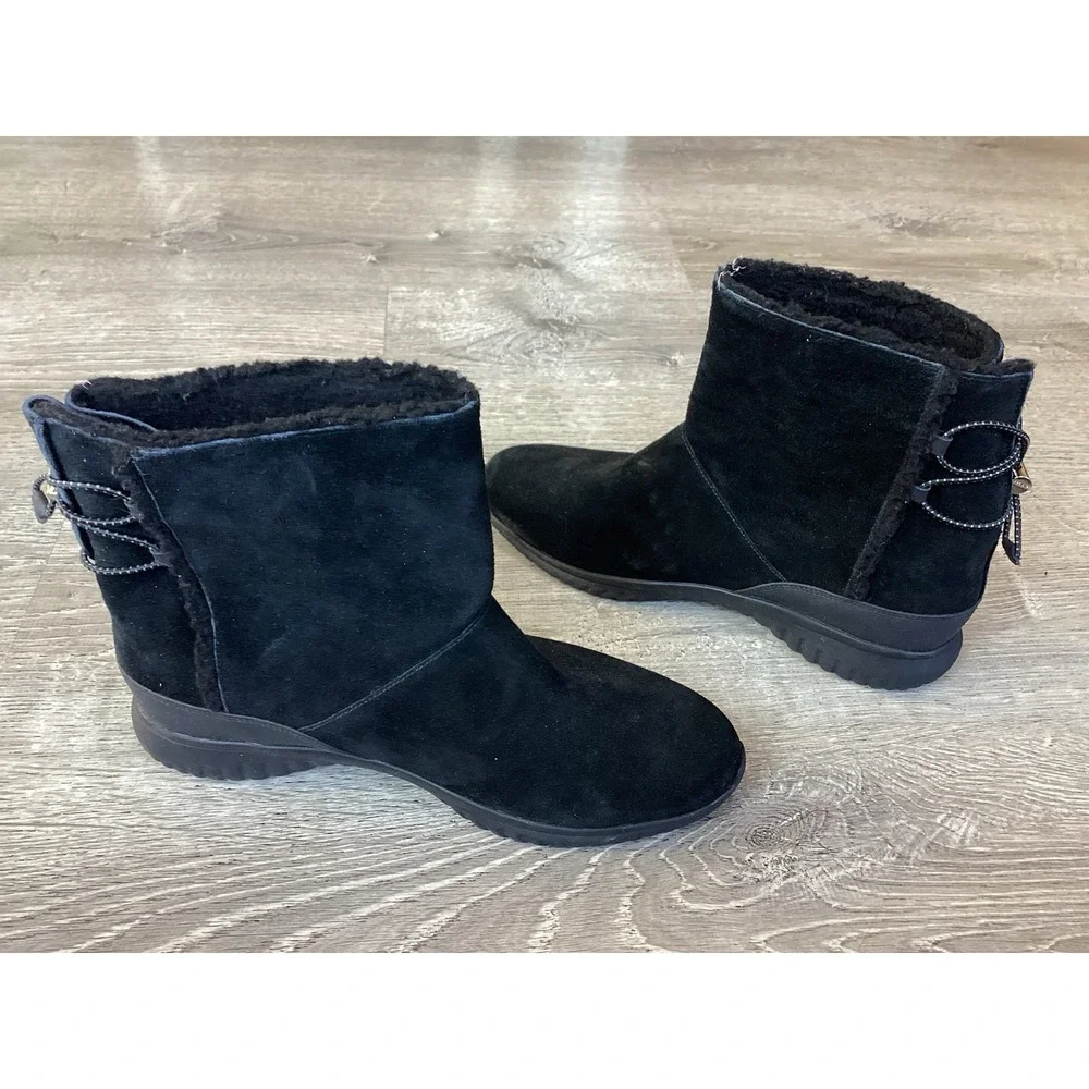 Cole Haan Womens Size 8 B Black Boots Studiogrand OS Waterproof Leather W11822