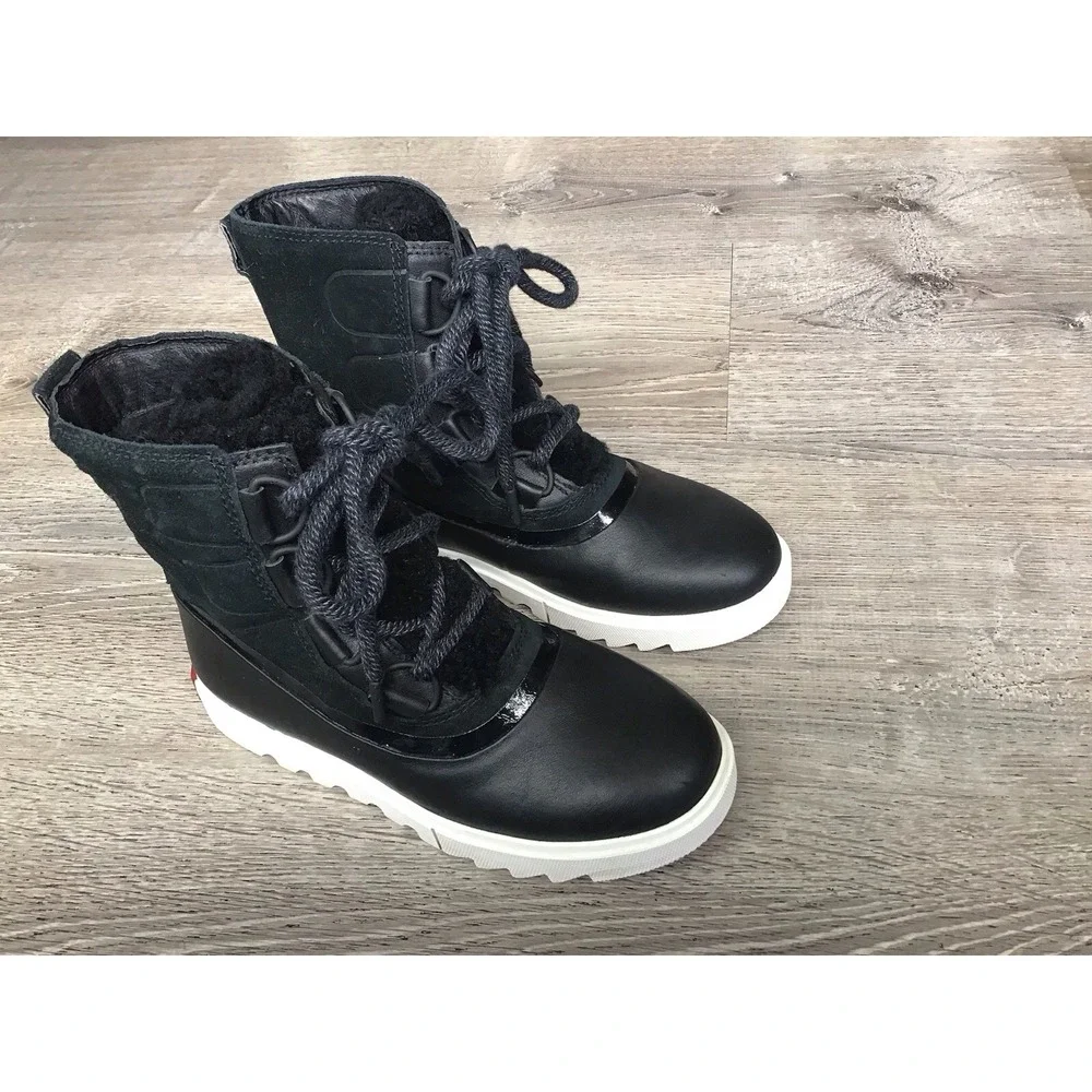 Sorel Joan Of Arctic Next Lite NL3926-010 Womens Size 6 Snow Boots Black Boot