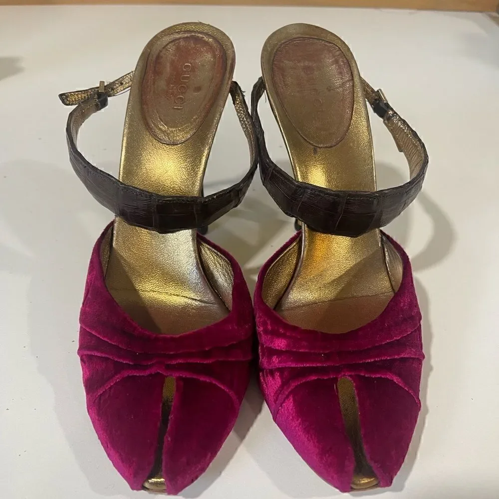 Tom Ford for Gucci Velvet & Crocodile Heels