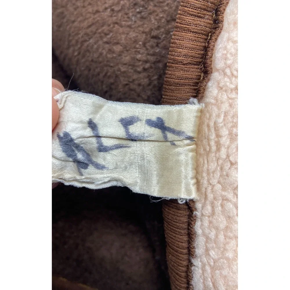 Vintage San Marcos Baby Throw Blanket Brown Teddy Bear Balloons Birds Reversible