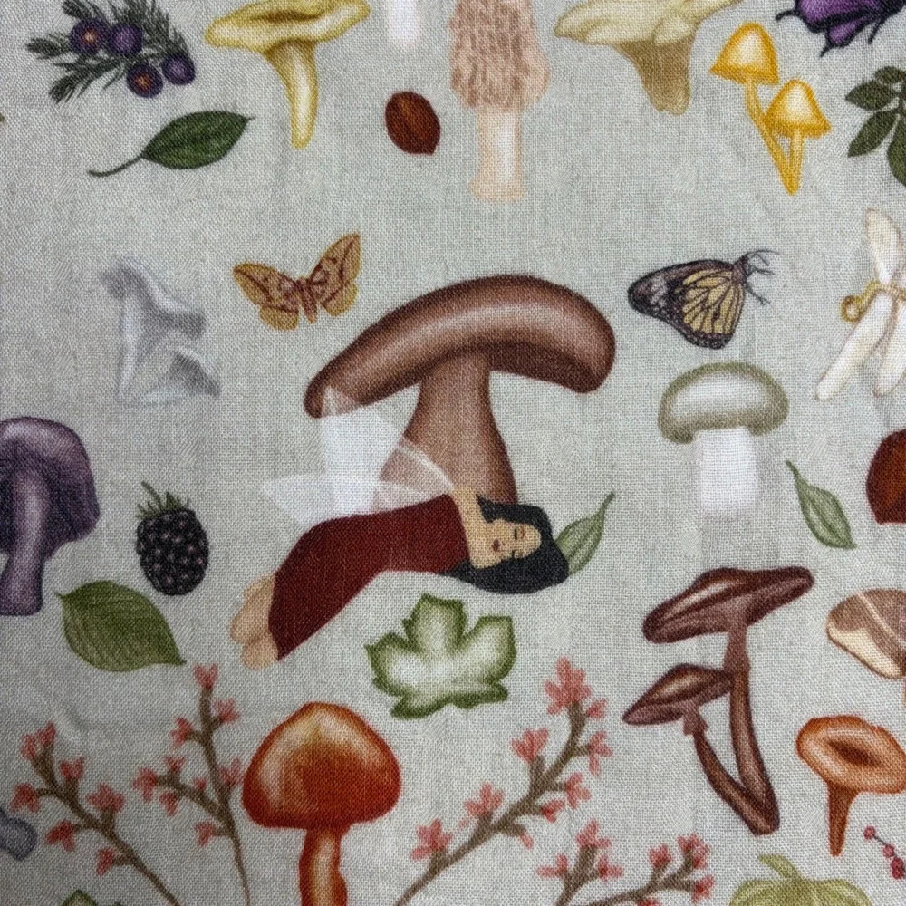 Little Crowns & Capes Mushroom Fairy Bamboo Cotton Swaddle Blanket 47x47 Retired