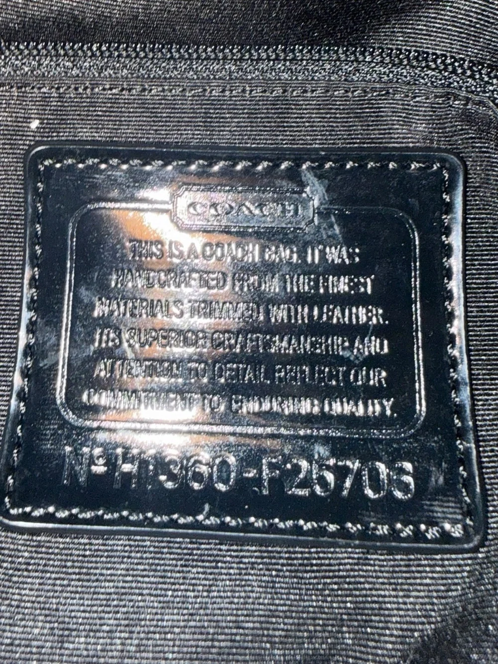 Coach Signature Stripe Python Tote Bag Black Grey F25706