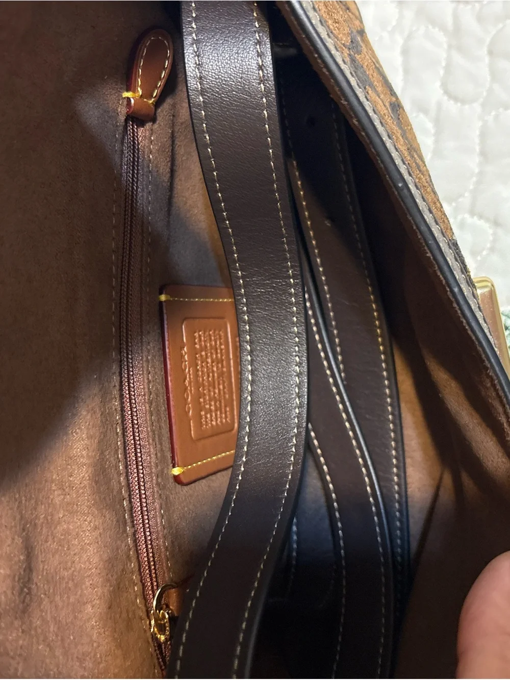 Coach Brown Signature Canvas Fold-Over Wristlet Clutch