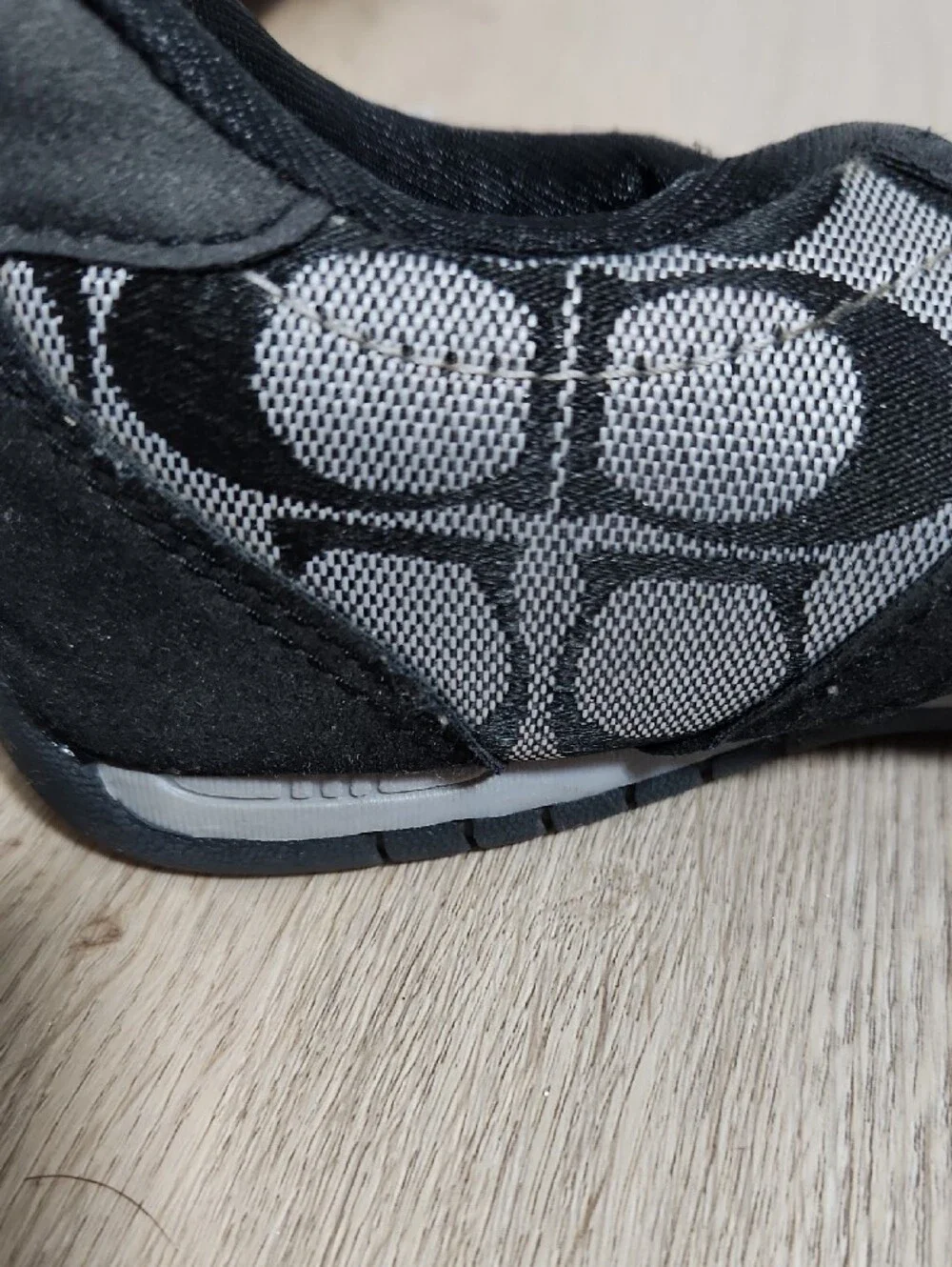 Coach Black and Gray Signature-Print Sneakers