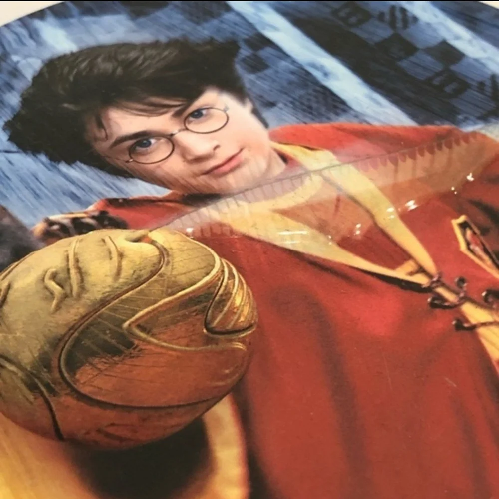 Harry Potter & the Golden Finch & Hogwarts Crest 3D Tin CD Disk Case Y2K Vintage