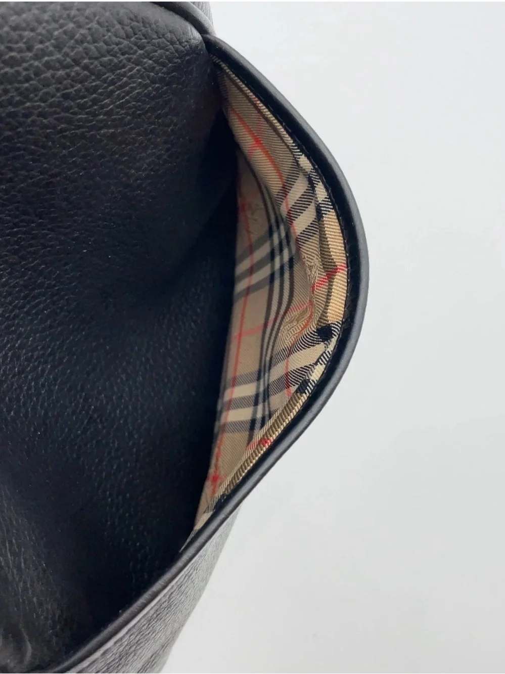 Burberry Leather Black Boston Bag