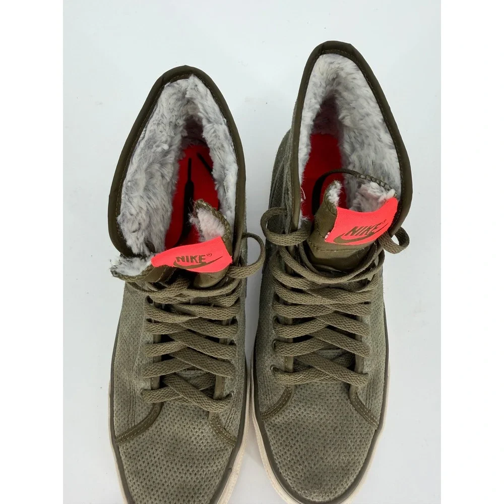 Nike Blazer Mid Premium Vintage Cargo Khaki Fur Lined 807163-336 Mens 9.5
