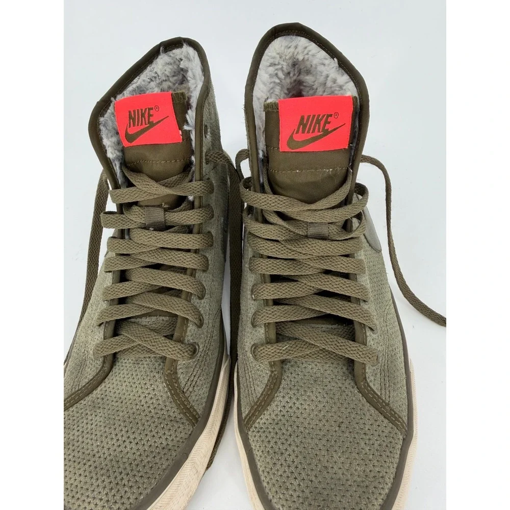 Nike Blazer Mid Premium Vintage Cargo Khaki Fur Lined 807163-336 Mens 9.5