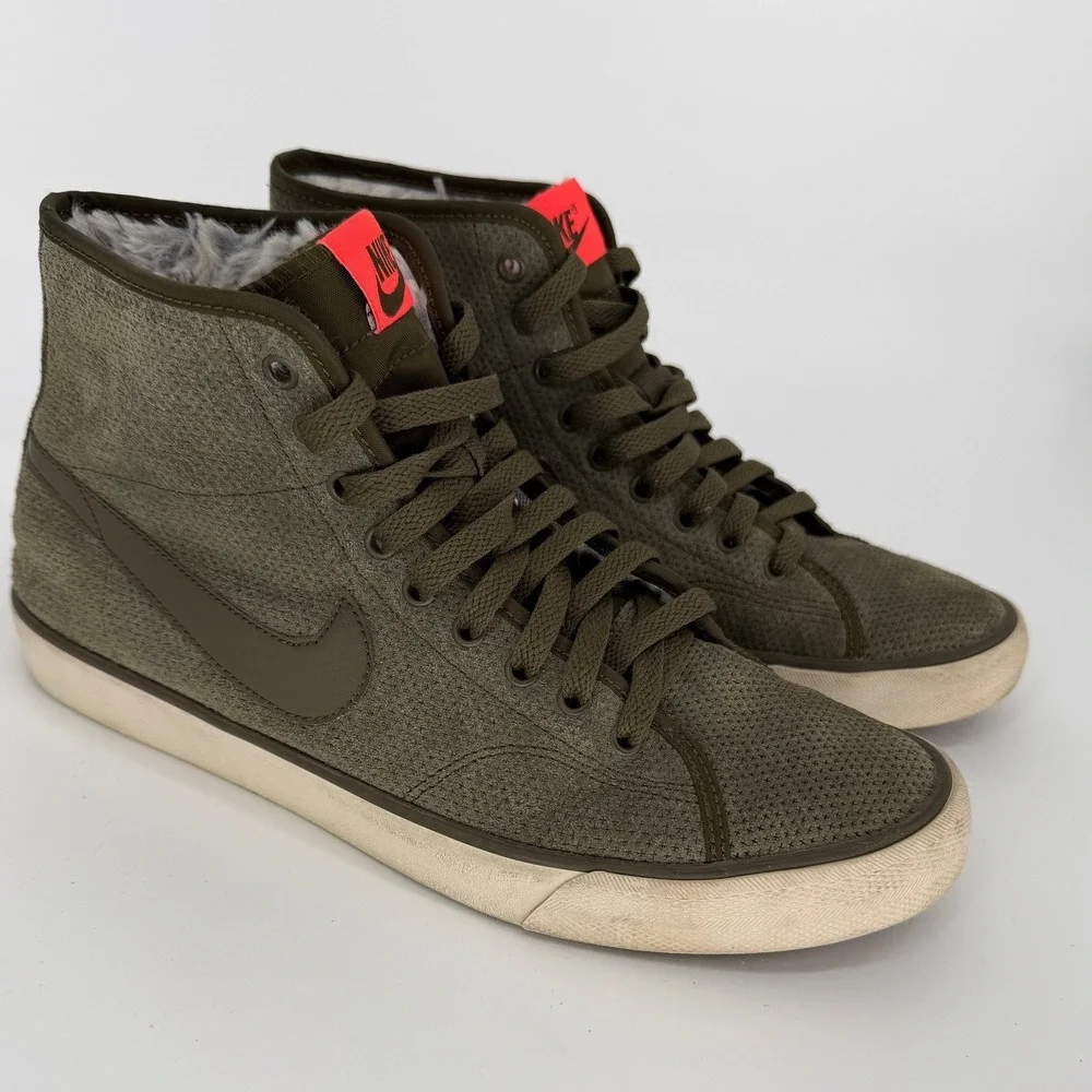 Nike Blazer Mid Premium Vintage Cargo Khaki Fur Lined 807163-336 Mens 9.5