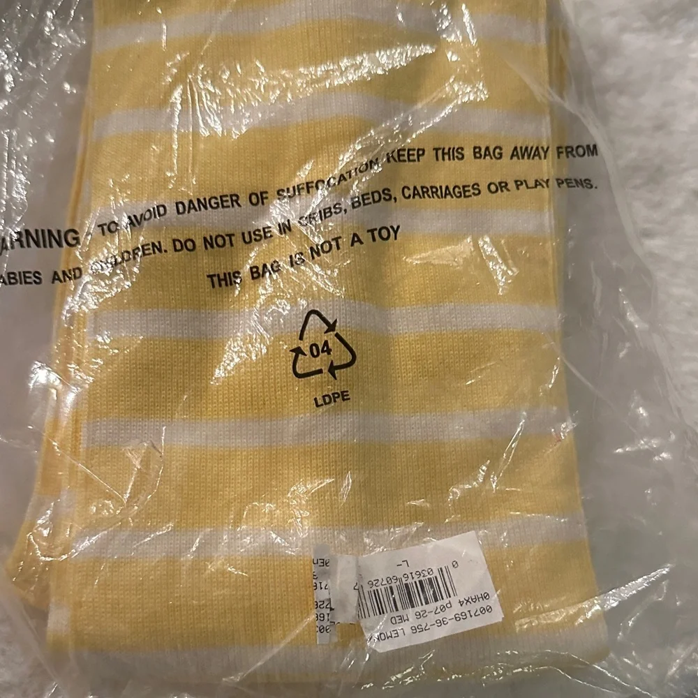 NWT L.L. Bean French Sailor Nautical Yellow & White Scarf OSFA