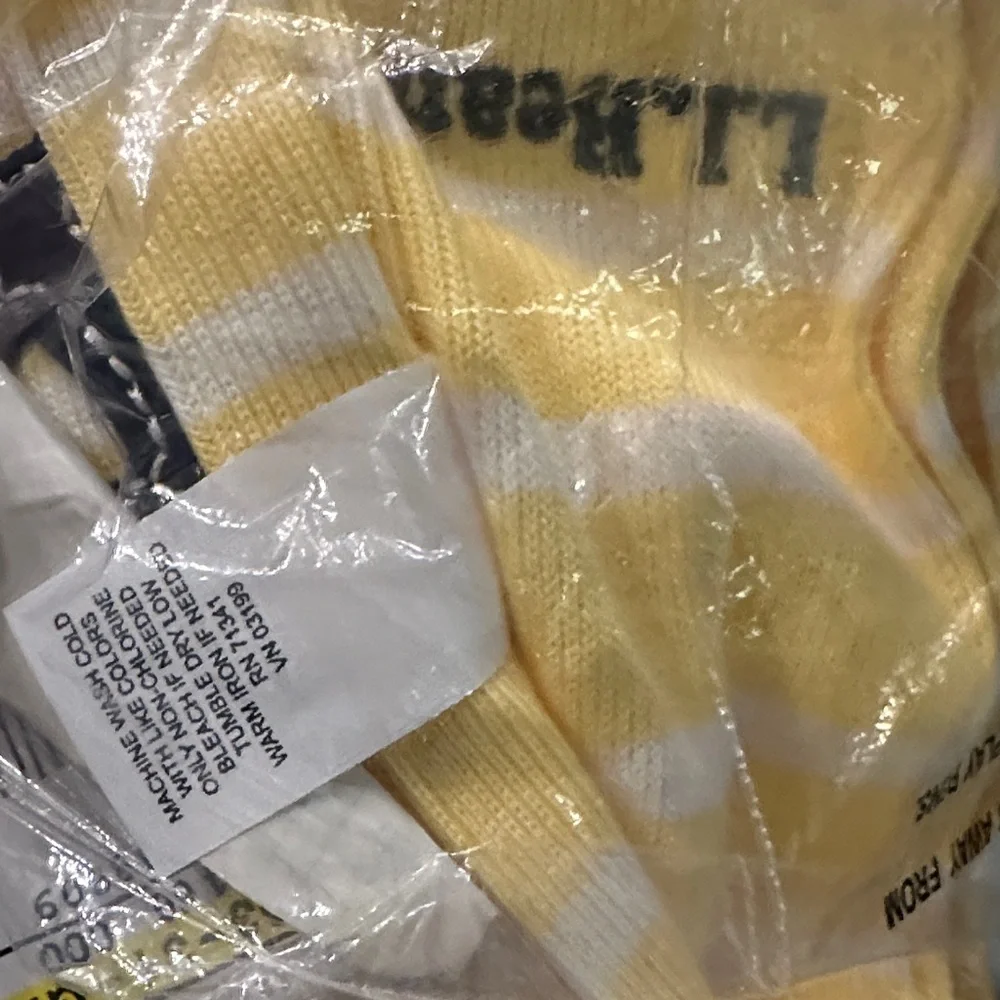 NWT L.L. Bean French Sailor Nautical Yellow & White Scarf OSFA