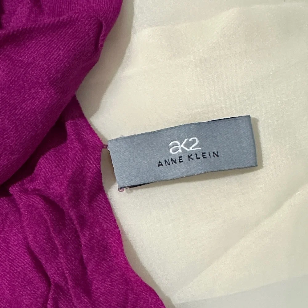Anne Klein Magenta Scarf/Wrap with Fringe Detail