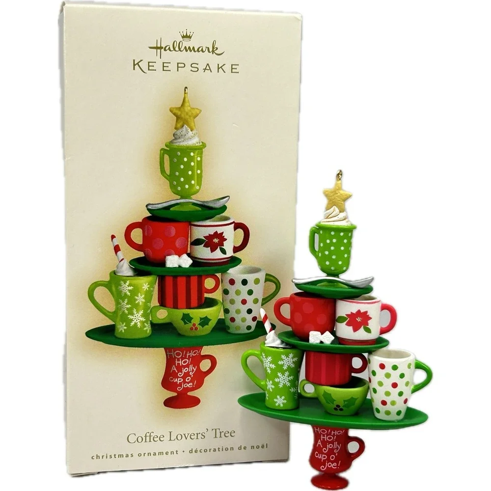 Hallmark COFFEE LOVERS'‎ TREE 2007 Keepsake Ornament in Box